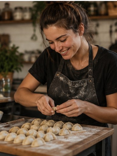 Zuzia lepi pierogi